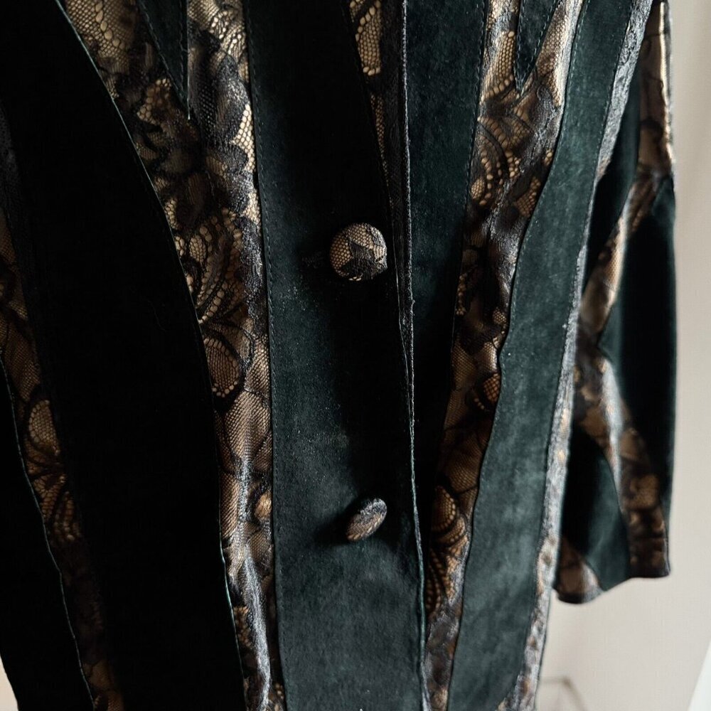 Laura Plus Suede Lace Detail Fitted Jacket 18 - Picture 3 of 7